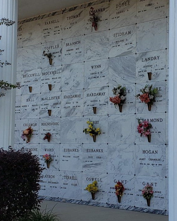 Handcrafted Peppermint Poinsettia Cemetery Arrangement - Memorial & Grave Flowers