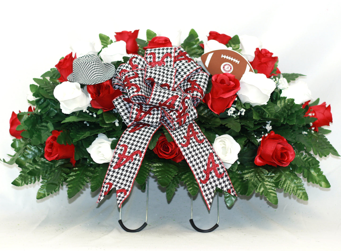 XL Handmade Alabama Crimson Tide Fan Cemetery Arrangement-Grave Decorations