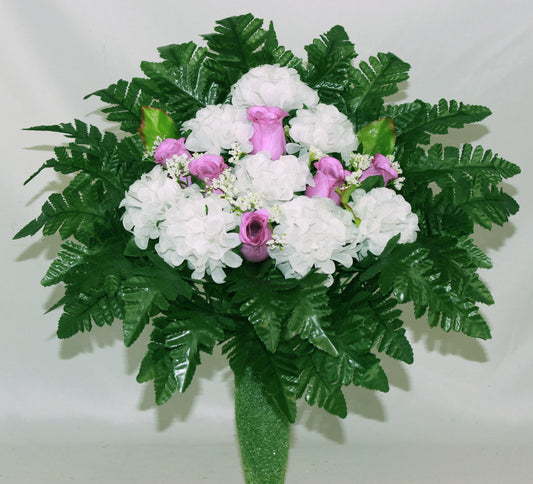 Handcrafted Spring Mixture Cemetery Flower Arrangement for Mausoleum -Memorial Flowers -Grave Decoration-Urn Arrangement