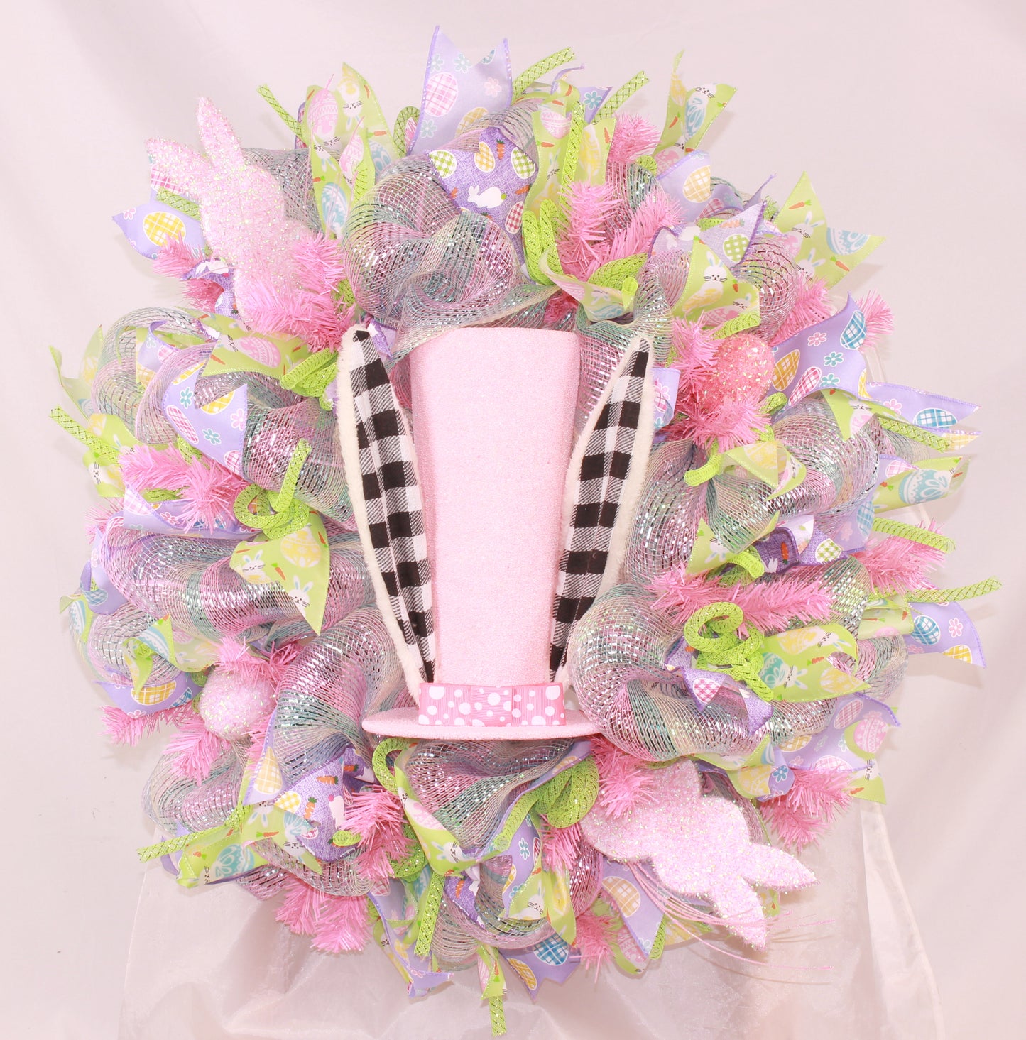 Crazyboutdeco Easter Wreath for Front Door-Easter Wreath-Spring Wreath-Spring Bunny Wreath for Front Door