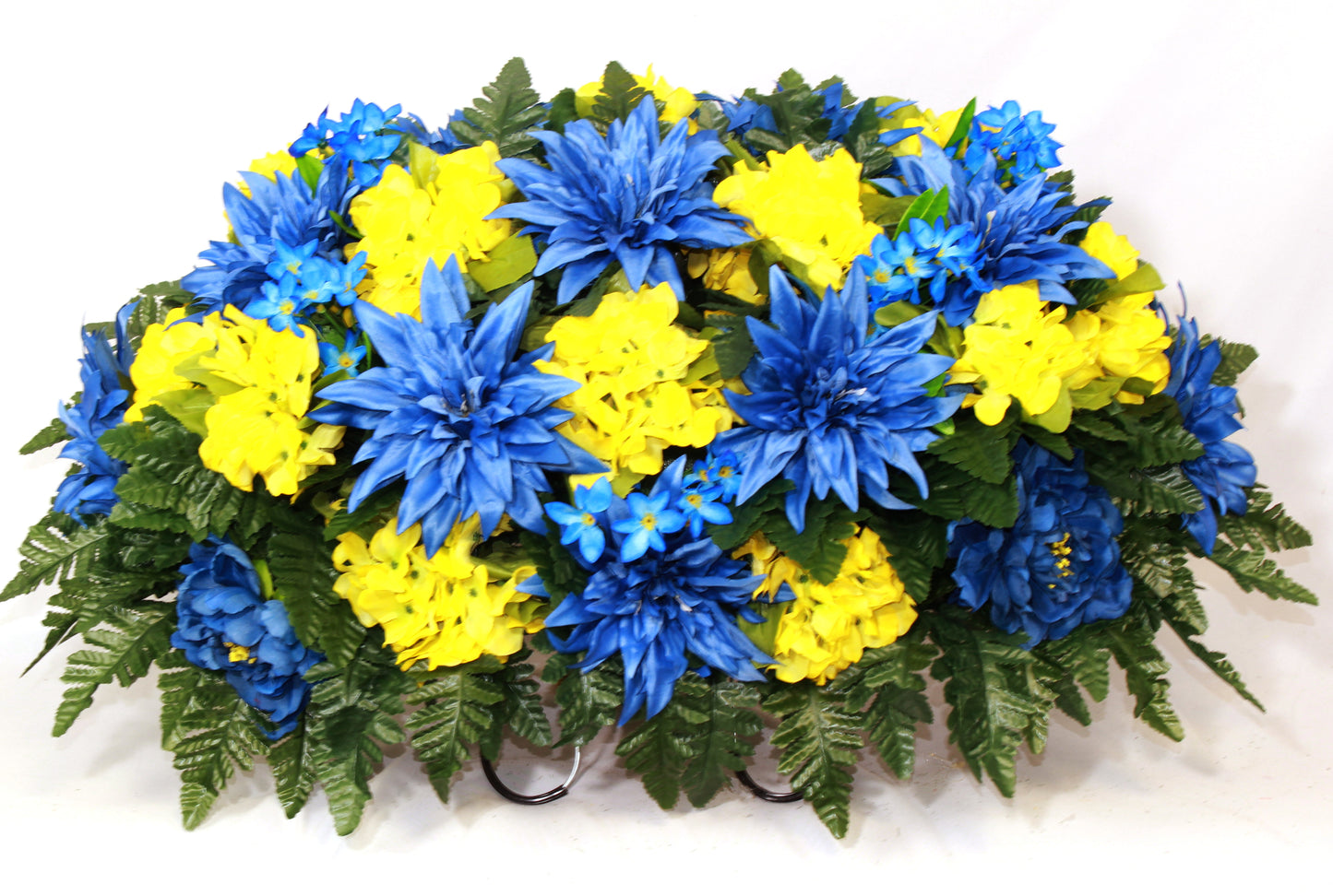 XL Handcrafted Spring Mixture Cemetery Flower Arrangement-Cemetery Headstone Saddle