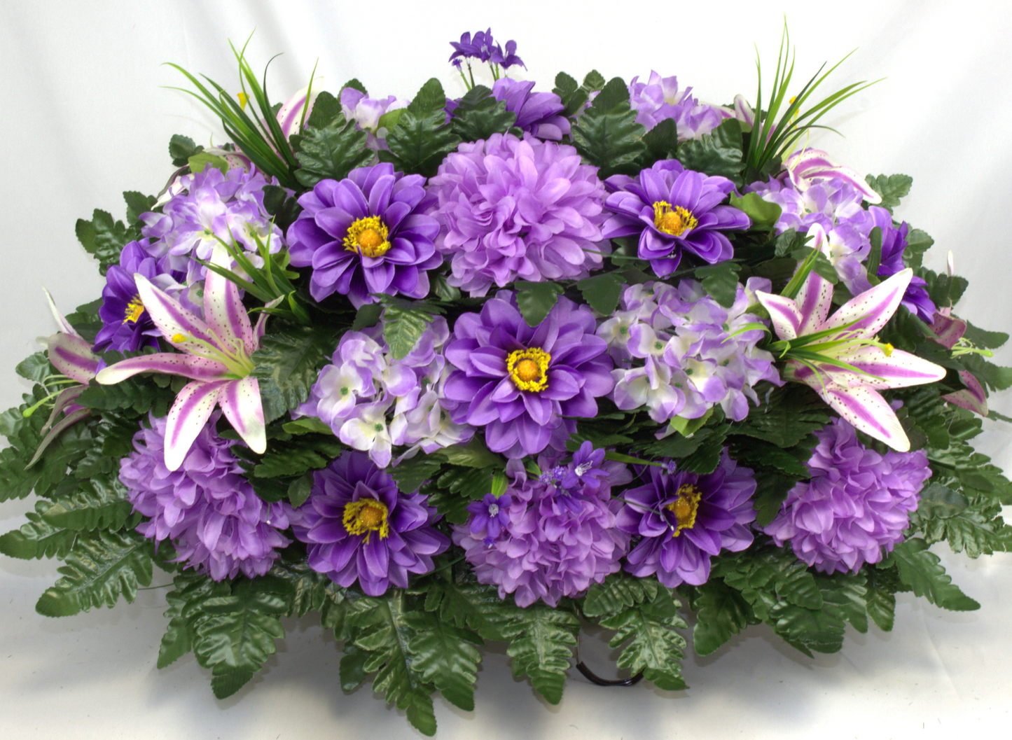 XL Handcrafted Lavender Fall Mixture Cemetery Flower Arrangement-Cemetery Headstone Saddle (Copy) (Copy)